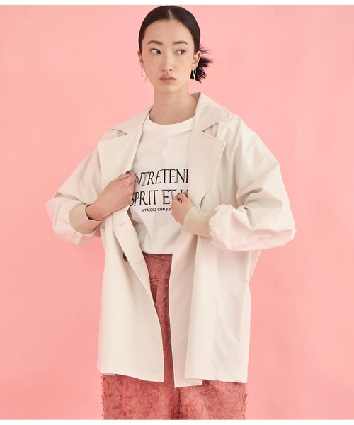 Settimissimo（セッティミッシモ）の「バックボタン リブ ヨーク ミドル トレンチコート（トレンチコート・レディース・アイボリー/カーキ・FREE）」の3枚目の写真