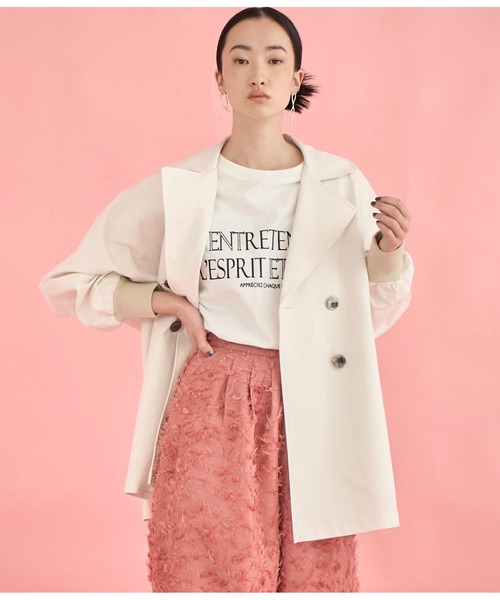 Settimissimo（セッティミッシモ）の「バックボタン リブ ヨーク ミドル トレンチコート（トレンチコート・レディース・アイボリー/カーキ・FREE）」の4枚目の写真