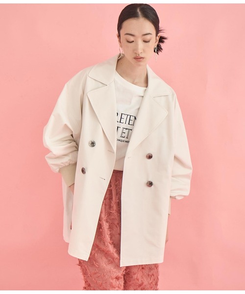 Settimissimo（セッティミッシモ）の「バックボタン リブ ヨーク ミドル トレンチコート（トレンチコート・レディース・アイボリー/カーキ・FREE）」の5枚目の写真