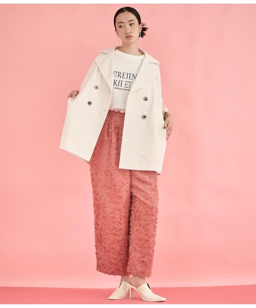 Settimissimo（セッティミッシモ）の「バックボタン リブ ヨーク ミドル トレンチコート（トレンチコート・レディース・アイボリー/カーキ・FREE）」の7枚目の写真