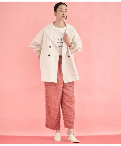 Settimissimo（セッティミッシモ）の「バックボタン リブ ヨーク ミドル トレンチコート（トレンチコート・レディース・アイボリー/カーキ・FREE）」の8枚目の写真