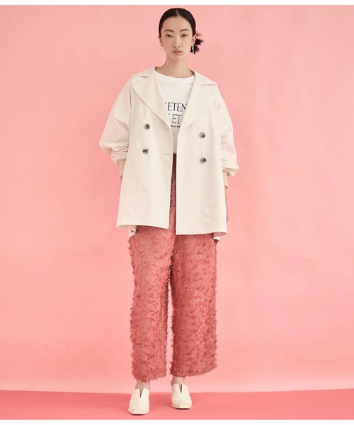 Settimissimo（セッティミッシモ）の「バックボタン リブ ヨーク ミドル トレンチコート（トレンチコート・レディース・アイボリー/カーキ・FREE）」の9枚目の写真