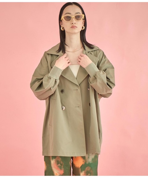 Settimissimo（セッティミッシモ）の「バックボタン リブ ヨーク ミドル トレンチコート（トレンチコート・レディース・アイボリー/カーキ・FREE）」の11枚目の写真