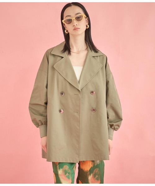 Settimissimo（セッティミッシモ）の「バックボタン リブ ヨーク ミドル トレンチコート（トレンチコート・レディース・アイボリー/カーキ・FREE）」の12枚目の写真