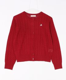 ケーブル」に該当するカーディガン/ボレロ（レッド/赤色系