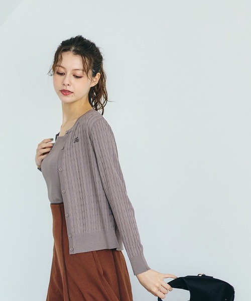 12Twelve Agenda（トゥエルブ　アジェンダ）の「ツイストケーブルニットカーディガン（カーディガン/ボレロ・レディース・レッド/ブラウン/オフホワイト/ブルーグリーン/ピンク/グレー・M）」の19枚目の写真