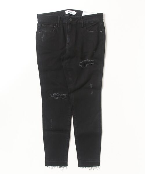 AZUL by moussy(アズールバイマウジー)の「AZUL DENIM リペアスキニーデニム(デニムパンツ・レディース・ブラック・X-LARGE)」の1枚目の写真