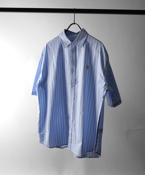 U.S. POLO ASSN.(ユーエスポロアッスン)の「【US POLO ASSN】ベーシック / オンブレチェック / ストライプ ビッグシルエット半袖シャツ ユニセックス(Tシャツ/カットソー・メンズ・ブラック系その他/ブラック/サックスブルー/ホワイト/ブルー系その他・M/L/XL)」の12枚目の写真