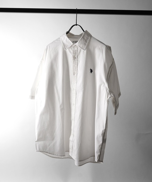 U.S. POLO ASSN.(ユーエスポロアッスン)の「【US POLO ASSN】ベーシック / オンブレチェック / ストライプ ビッグシルエット半袖シャツ ユニセックス(Tシャツ/カットソー・メンズ・ブラック系その他/ブラック/サックスブルー/ホワイト/ブルー系その他・M/L/XL)」の6枚目の写真