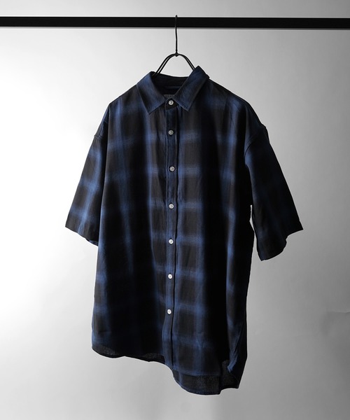 U.S. POLO ASSN.(ユーエスポロアッスン)の「【US POLO ASSN】ベーシック / オンブレチェック / ストライプ ビッグシルエット半袖シャツ ユニセックス(Tシャツ/カットソー・メンズ・ブラック系その他/ブラック/サックスブルー/ホワイト/ブルー系その他・M/L/XL)」の14枚目の写真