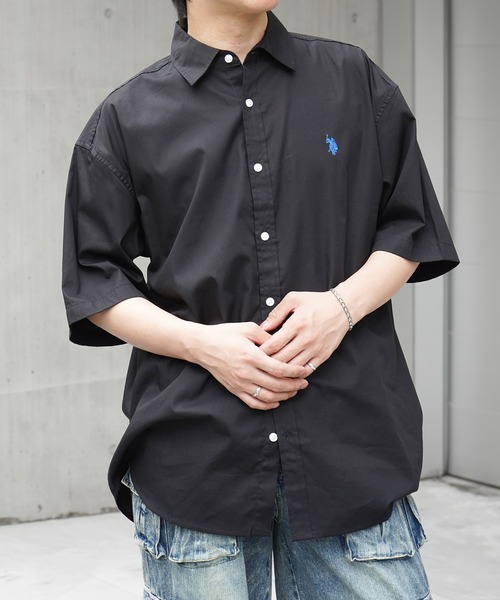 U.S. POLO ASSN.(ユーエスポロアッスン)の「【US POLO ASSN】ベーシック / オンブレチェック / ストライプ ビッグシルエット半袖シャツ ユニセックス(Tシャツ/カットソー・メンズ・ブラック系その他/ブラック/サックスブルー/ホワイト/ブルー系その他・M/L/XL)」の20枚目の写真