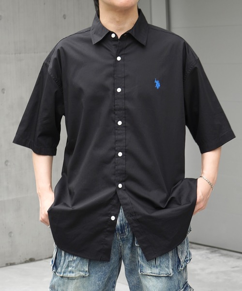 U.S. POLO ASSN.(ユーエスポロアッスン)の「【US POLO ASSN】ベーシック / オンブレチェック / ストライプ ビッグシルエット半袖シャツ ユニセックス(Tシャツ/カットソー・メンズ・ブラック系その他/ブラック/サックスブルー/ホワイト/ブルー系その他・M/L/XL)」の19枚目の写真
