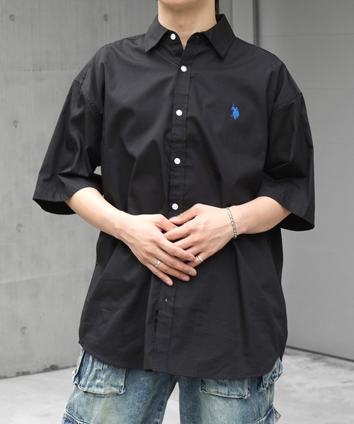 U.S. POLO ASSN.(ユーエスポロアッスン)の「【US POLO ASSN】ベーシック / オンブレチェック / ストライプ ビッグシルエット半袖シャツ ユニセックス(Tシャツ/カットソー・メンズ・ブラック系その他/ブラック/サックスブルー/ホワイト/ブルー系その他・M/L/XL)」の17枚目の写真