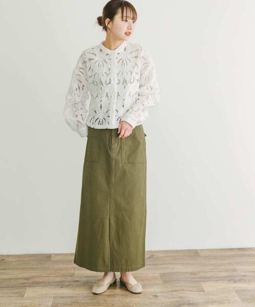 ITEMS URBANRESEARCH（アイテムズ アーバンリサーチ）の「レースクロップドシャツ（シャツ/ブラウス・レディース・ホワイト/ブラック・FREE）」の12枚目の写真