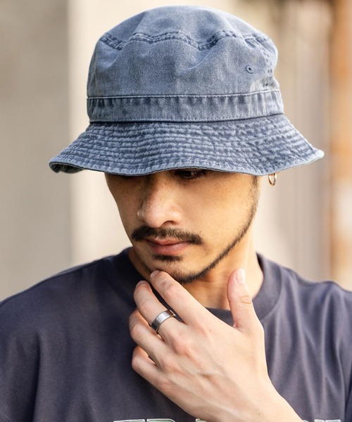 newhattan(ニューハッタン)の「NEWHATTAN ニューハッタン Bucket Hat pigment dyed ピグメントダイバケットハット(ハット・メンズ・チャコールグレー/ブラック/カーキ/オリーブ/バーガンディー/ダークブラウン/ピンク/レッド/ネイビー/オレンジ/サンドベージュ・S/L)」の7枚目の写真