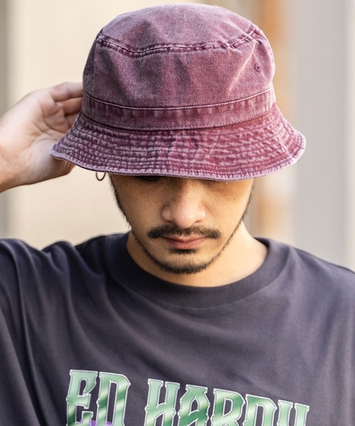 newhattan(ニューハッタン)の「NEWHATTAN ニューハッタン Bucket Hat pigment dyed ピグメントダイバケットハット(ハット・メンズ・チャコールグレー/ブラック/カーキ/オリーブ/バーガンディー/ダークブラウン/ピンク/レッド/ネイビー/オレンジ/サンドベージュ・S/L)」の10枚目の写真