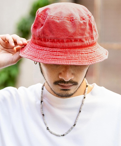 newhattan(ニューハッタン)の「NEWHATTAN ニューハッタン Bucket Hat pigment dyed ピグメントダイバケットハット(ハット・メンズ・チャコールグレー/ブラック/カーキ/オリーブ/バーガンディー/ダークブラウン/ピンク/レッド/ネイビー/オレンジ/サンドベージュ・S/L)」の9枚目の写真