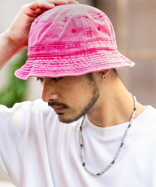 newhattan(ニューハッタン)の「NEWHATTAN ニューハッタン Bucket Hat pigment dyed ピグメントダイバケットハット(ハット・メンズ・チャコールグレー/ブラック/カーキ/オリーブ/バーガンディー/ダークブラウン/ピンク/レッド/ネイビー/オレンジ/サンドベージュ・S/L)」の8枚目の写真