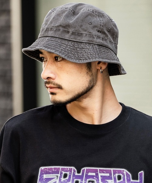 newhattan(ニューハッタン)の「NEWHATTAN ニューハッタン Bucket Hat pigment dyed ピグメントダイバケットハット(ハット・メンズ・チャコールグレー/ブラック/カーキ/オリーブ/バーガンディー/ダークブラウン/ピンク/レッド/ネイビー/オレンジ/サンドベージュ・S/L)」の3枚目の写真