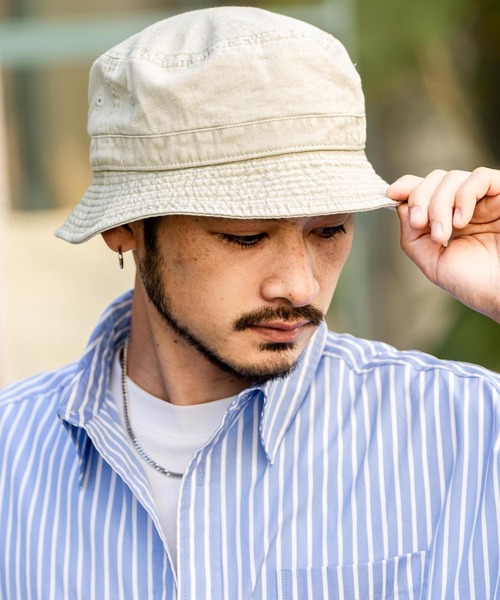 newhattan(ニューハッタン)の「NEWHATTAN ニューハッタン Bucket Hat pigment dyed ピグメントダイバケットハット(ハット・メンズ・チャコールグレー/ブラック/カーキ/オリーブ/バーガンディー/ダークブラウン/ピンク/レッド/ネイビー/オレンジ/サンドベージュ・S/L)」の5枚目の写真
