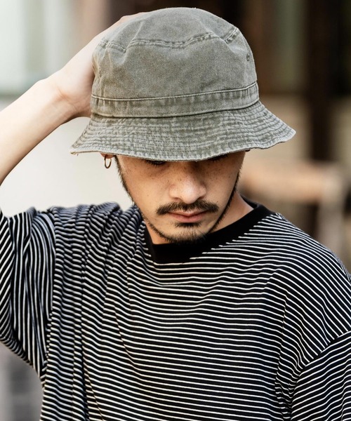 newhattan(ニューハッタン)の「NEWHATTAN ニューハッタン Bucket Hat pigment dyed ピグメントダイバケットハット(ハット・メンズ・チャコールグレー/ブラック/カーキ/オリーブ/バーガンディー/ダークブラウン/ピンク/レッド/ネイビー/オレンジ/サンドベージュ・S/L)」の20枚目の写真