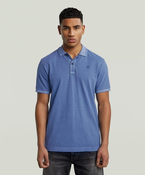 専用！　デニム　ポロシャツ DUNDA OVERDYED SLIM POLO/ヴィンテージライクオーバーダイ