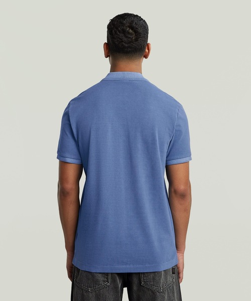 G-STAR(ジースター)の「DUNDA OVERDYED SLIM POLO/ヴィンテージライクオーバーダイスリムポロシャツ(ポロシャツ・メンズ・ブルー/ブルー系その他・LARGE/MEDIUM/SMALL/X-SMALL/X-LARGE)」の4枚目の写真