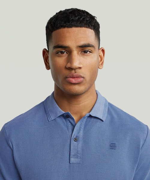 G-STAR(ジースター)の「DUNDA OVERDYED SLIM POLO/ヴィンテージライクオーバーダイスリムポロシャツ(ポロシャツ・メンズ・ブルー/ブルー系その他・LARGE/MEDIUM/SMALL/X-SMALL/X-LARGE)」の6枚目の写真
