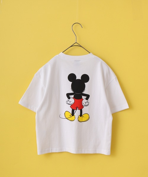 MICKEY MOUSE（ミッキーマウス）の「MICKEY MOUSE ミッキーマウス オーバーＴシャツ KIDS（Tシャツ/カットソー・キッズ・ホワイト系1/ホワイト系2/チャコールグレー/アッシュグレー/ダークグリーン/オフホワイト/チャコールアッシュ/杢グレー/ヘザーチャコール/ホワイト系3/ベージュ/ネイビー/モカ/チャコール/ダークグリーン系1/ネイビー系1・110/120/130/140/150/160）」の5枚目の写真
