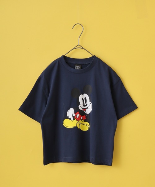 MICKEY MOUSE（ミッキーマウス）の「MICKEY MOUSE ミッキーマウス オーバーＴシャツ KIDS（Tシャツ/カットソー・キッズ・ホワイト系1/ホワイト系2/チャコールグレー/アッシュグレー/ダークグリーン/オフホワイト/チャコールアッシュ/杢グレー/ヘザーチャコール/ホワイト系3/ベージュ/ネイビー/モカ/チャコール/ダークグリーン系1/ネイビー系1・110/120/130/140/150/160）」の15枚目の写真