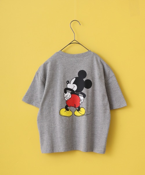 MICKEY MOUSE（ミッキーマウス）の「MICKEY MOUSE ミッキーマウス オーバーＴシャツ KIDS（Tシャツ/カットソー・キッズ・ホワイト系1/ホワイト系2/チャコールグレー/アッシュグレー/ダークグリーン/オフホワイト/チャコールアッシュ/杢グレー/ヘザーチャコール/ホワイト系3/ベージュ/ネイビー/モカ/チャコール/ダークグリーン系1/ネイビー系1・110/120/130/140/150/160）」の6枚目の写真