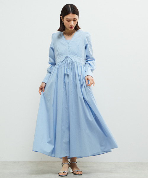 SOFFITTO（ソフィット）の「スカラデザインマキシワンピース（ワンピース・レディース・ライトブルー/ブラック/オフホワイト・S/M）」の9枚目の写真