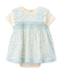 小花スモッキングボディスーツセット