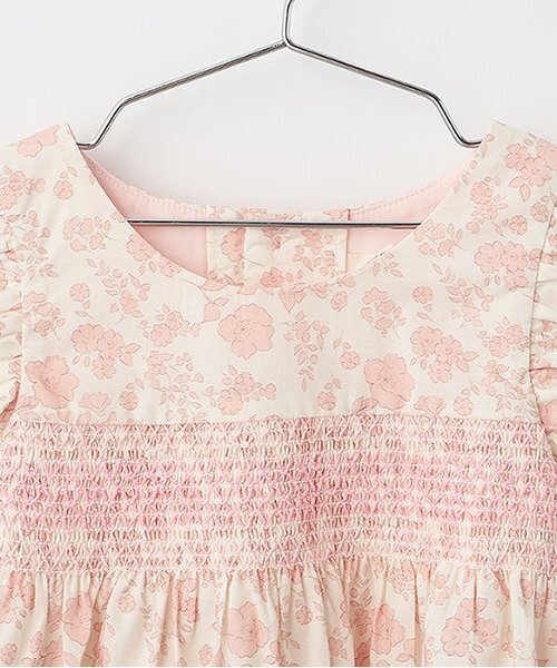 sense of wonder(センスオブワンダー)の「小花スモッキングボディスーツセット(ロンパース・キッズ・ブルー/ピンク・70-80cm)」の5枚目の写真