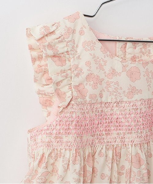 sense of wonder(センスオブワンダー)の「小花スモッキングボディスーツセット(ロンパース・キッズ・ブルー/ピンク・70-80cm)」の6枚目の写真