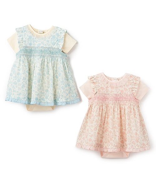 sense of wonder(センスオブワンダー)の「小花スモッキングボディスーツセット(ロンパース・キッズ・ブルー/ピンク・70-80cm)」の13枚目の写真