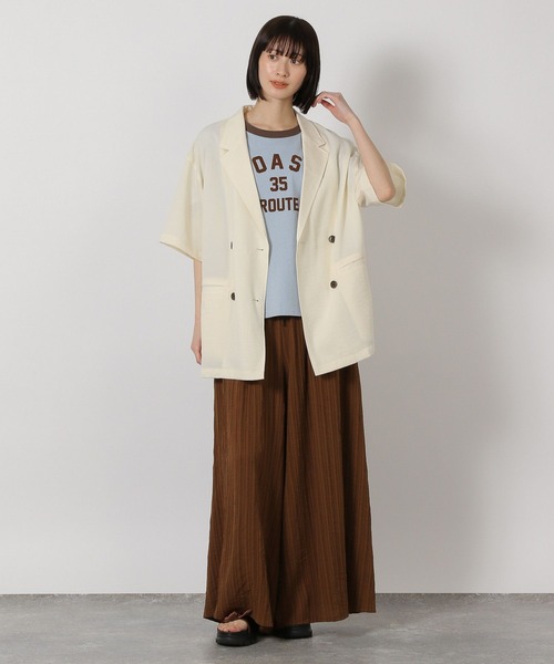 LAKOLE（ラコレ）の「【セットアップ対応・多機能付き】ハーフスリーブシアーWジャケット / 327796（テーラードジャケット・レディース・アイボリー/グレイッシュベージュ/チャコールグレー/オリーブ/ブラウン・FREE）」の19枚目の写真