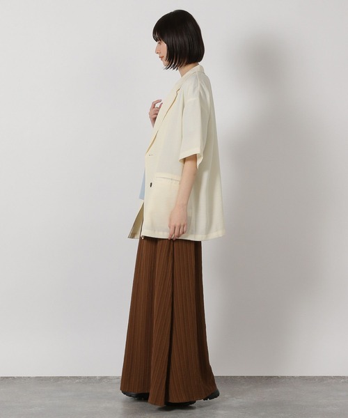 LAKOLE（ラコレ）の「【セットアップ対応・多機能付き】ハーフスリーブシアーWジャケット / 327796（テーラードジャケット・レディース・アイボリー/グレイッシュベージュ/チャコールグレー/オリーブ/ブラウン・FREE）」の20枚目の写真