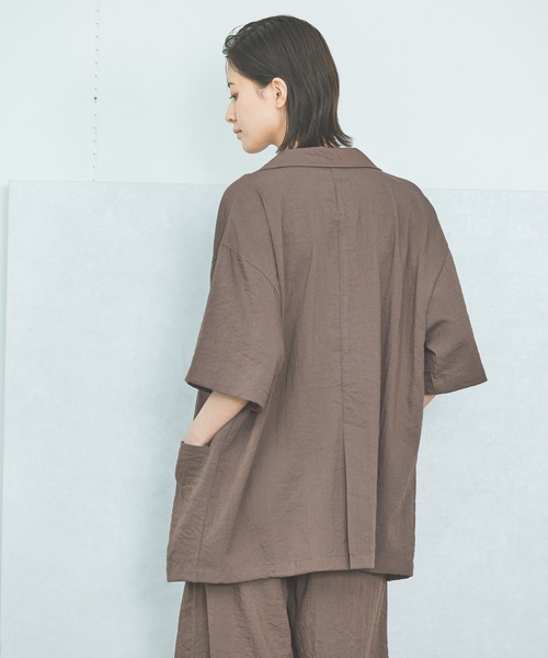 LAKOLE（ラコレ）の「【セットアップ対応・多機能付き】ハーフスリーブシアーWジャケット / 327796（テーラードジャケット・レディース・アイボリー/グレイッシュベージュ/チャコールグレー/オリーブ/ブラウン・FREE）」の11枚目の写真
