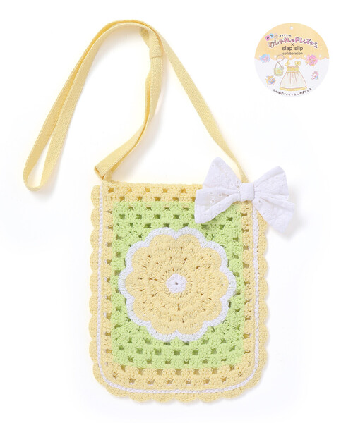SLAP SLIP（スラップスリップ）の「【絵本コラボ-みつごようせいのおしゃれなドレスやさん-】お花かぎ編みポシェット（ショルダーバッグ・キッズ・ブルー/イエロー・FREE）」の5枚目の写真