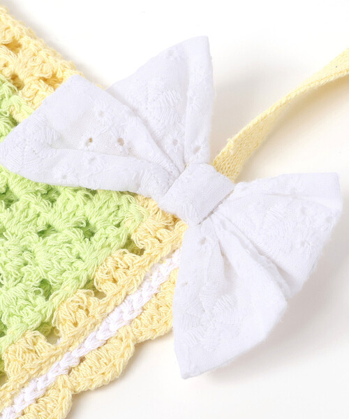 SLAP SLIP（スラップスリップ）の「【絵本コラボ-みつごようせいのおしゃれなドレスやさん-】お花かぎ編みポシェット（ショルダーバッグ・キッズ・ブルー/イエロー・FREE）」の7枚目の写真