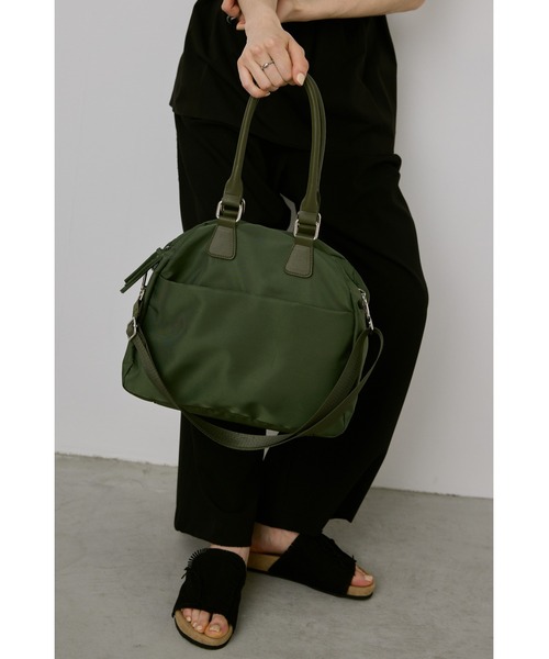 un/neu（アンノイ）の「２WAYアウトポケットナイロンボストンバッグ / 11inch（タブレット、iPad）対応 / 撥水機能付き（ボストンバッグ・レディース・カーキ/ブラウン/ブラック・FREE）」の14枚目の写真