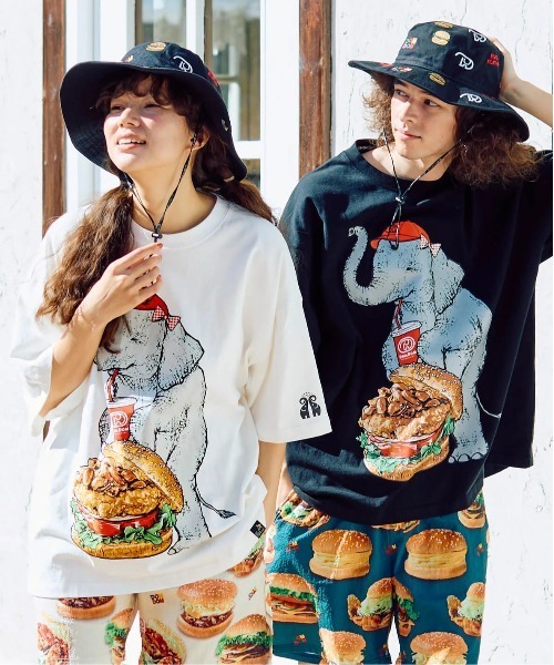 DOMDOM × gsc 味噌ピーチキンバーガーゾウBIG TEE（Tシャツ