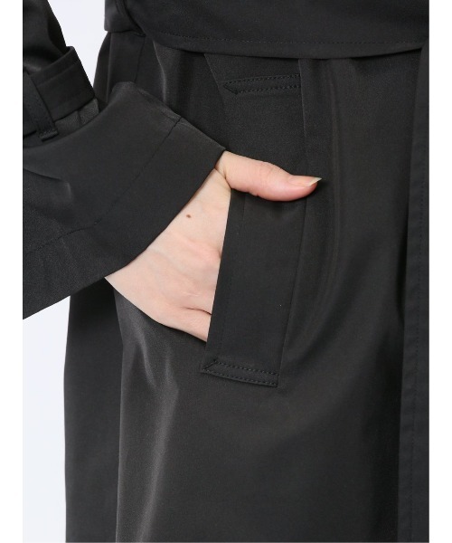 m.f.editorial(エムエフエディトリアル)の「【ストレッチ ハンドウォッシャブル】ツイル ハーフスタンドコート(トレンチコート・レディース・ベージュ/ブラック/カーキ/ネイビー・MEDIUM)」の11枚目の写真