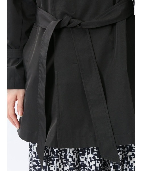 m.f.editorial(エムエフエディトリアル)の「【ストレッチ ハンドウォッシャブル】ツイル ハーフスタンドコート(トレンチコート・レディース・ベージュ/ブラック/カーキ/ネイビー・MEDIUM)」の12枚目の写真