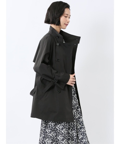 m.f.editorial(エムエフエディトリアル)の「【ストレッチ ハンドウォッシャブル】ツイル ハーフスタンドコート(トレンチコート・レディース・ベージュ/ブラック/カーキ/ネイビー・MEDIUM)」の16枚目の写真