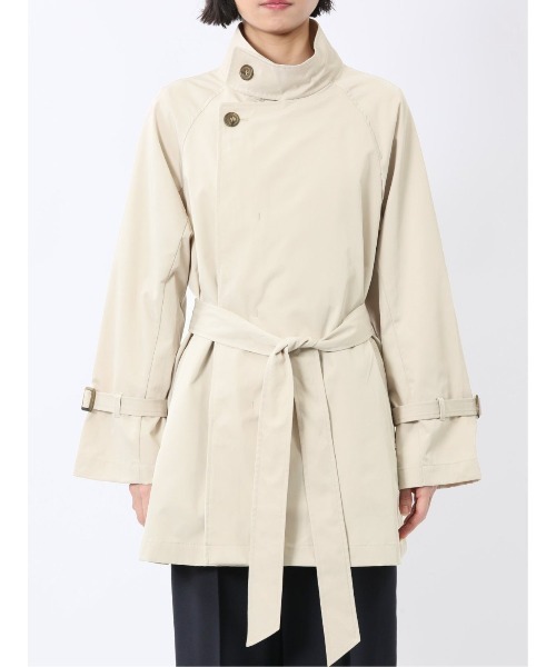 m.f.editorial(エムエフエディトリアル)の「【ストレッチ ハンドウォッシャブル】ツイル ハーフスタンドコート(トレンチコート・レディース・ベージュ/ブラック/カーキ/ネイビー・MEDIUM)」の18枚目の写真