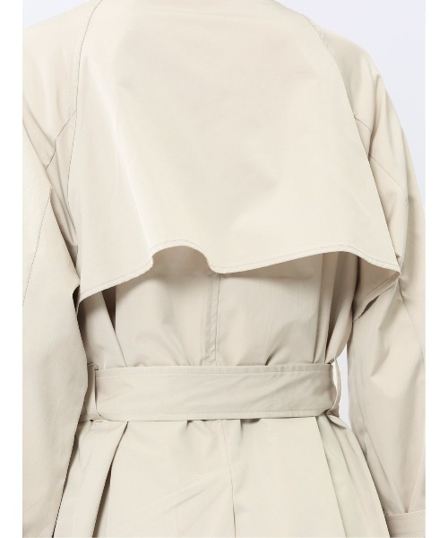 m.f.editorial(エムエフエディトリアル)の「【ストレッチ ハンドウォッシャブル】ツイル ハーフスタンドコート(トレンチコート・レディース・ベージュ/ブラック/カーキ/ネイビー・MEDIUM)」の22枚目の写真