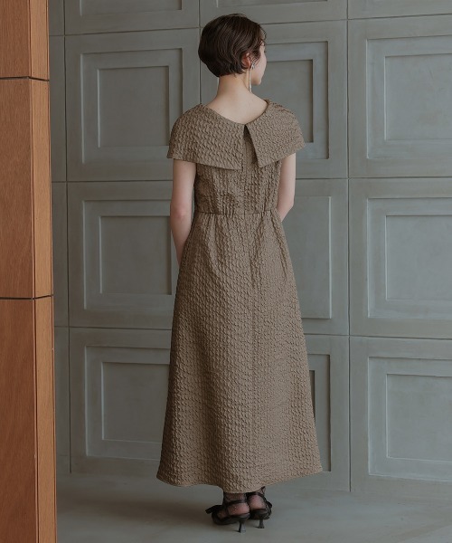Callarus(カラルス)の「リボンデザインフクレジャガードワンピースドレス〔Callarus〕(ドレス・レディース・ブラック/グレー/モカ・M/L)」の13枚目の写真