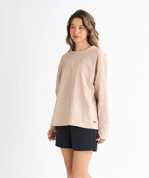 ROXY(ロキシー)の「HEAR THE WAVES /ロキシー長袖ラッシュガード・ウエストゴムボトムス2点セット(水着)(ラッシュガード・レディース・ホワイト/ベージュ/ブラック/グリーン/ブラック系その他・SMALL/MEDIUM/LARGE)」の4枚目の写真